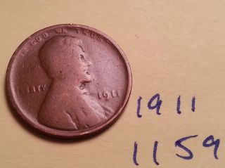 1911 Lincoln Cent Fine Detail Great Coin (1159) Wheat Back Penny photo