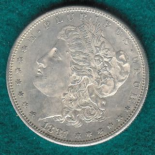 1881s Morgan Silver Dollar Bu Prooflike photo