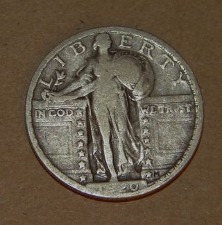 1920 (p) Fine Details Standing Liberty Silver Quarter F 25c Us L200 photo