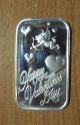 Happy Valentine Day 1 Oz.  Fine Silver Ingot 1989 Coins: US photo 1