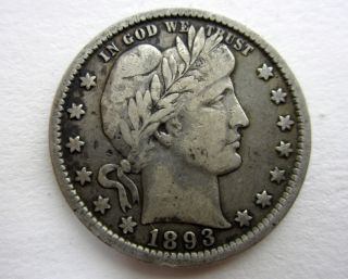 1893 - 0 Barber Head Quarter - Coin photo