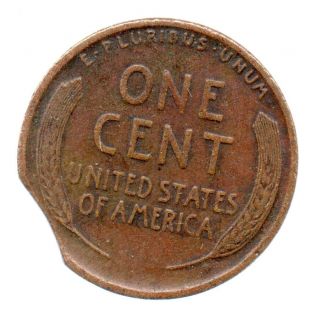 1917 Lincoln Wheat Cent Error Struck On Incomplete Panchet,  Clip At K - 10,  11 photo