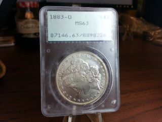 1883 O Morgan Silver Dollar Pcgs Ms 63 Rattler photo