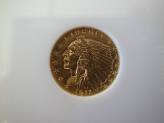 1911 $2.  5 Indian Head,  Quarter Eagle Gold,  Ngc Ms61 (2 1/2 Dollar) photo
