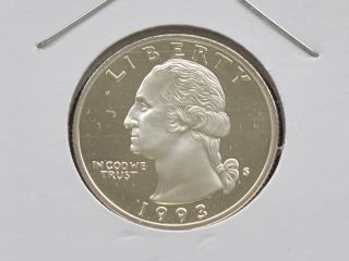 1993 - S Washington Quarter Dcam Proof 90% Silver U.  S.  Coin C3943l photo