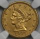 1907 Liberty Head Quarter Eagle Gold $2.  5 Ms 61 Ngc Gold photo 2