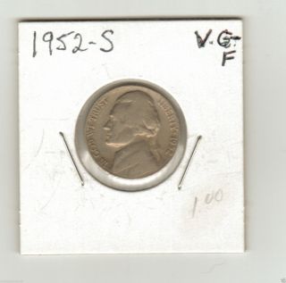 5 Cents,  1952s,  Jefferson Nickel photo