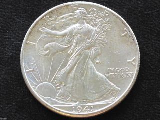 1941 - P Liberty Walking Half Dollar 90% Silver U.  S.  Coin D4802 photo