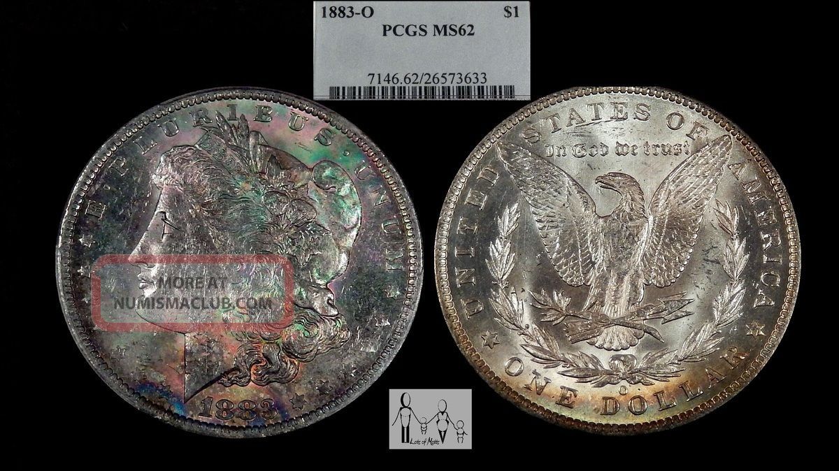1883 O Pcgs Ms62 Unc Toned Morgan Silver Dollar Bu Uncirculated $1 Us Coin Bl 2