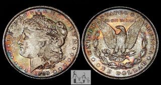 1889 (p) Brilliant Uncirculated Bu Unc Toned Morgan Silver Dollar Bl 5 photo