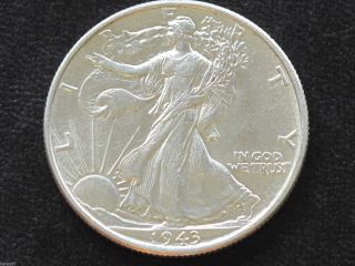 1943 - P Liberty Walking Half Dollar 90% Silver U.  S.  Coin D4770 photo