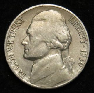 1939 S Jefferson Nickel Fine (b04) photo