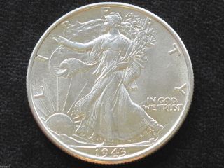 1943 - P Liberty Walking Half Dollar 90% Silver U.  S.  Coin D4773 photo