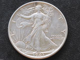 1943 - P Liberty Walking Half Dollar 90% Silver U.  S.  Coin D4779 photo