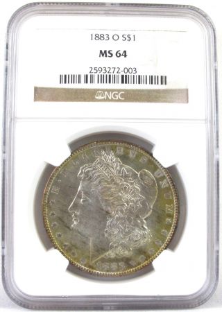 1883 - O Morgan Dollar Ms64 Ngc Certified Awesome Toning & Eye Appeal photo