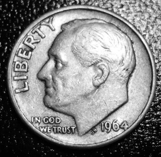 1964 - D Roosevelt Dime - 90% Silver - Business Circulated - Denver photo