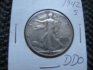 Strong Doubling - Walking Liberty Half Dollar - Error Coin - 1942 S photo