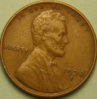 1938 S/s Lincoln Wheat Penny,  (rpm 001 Coneca Top 100) Error Coin,  Ae 609 photo