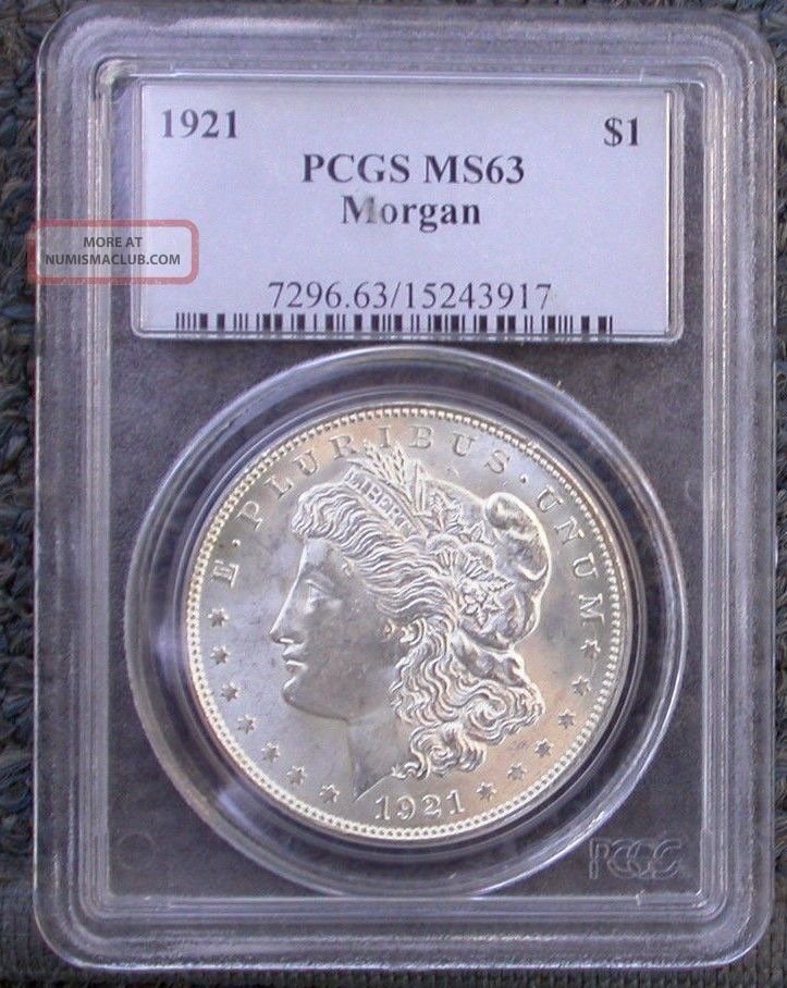 1921 P Morgan Dollar $1 Pcgs Ms63 Blast White And