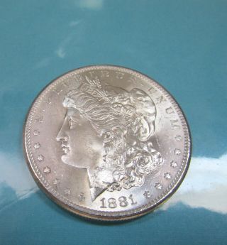 Us Silver Dollar,  Unc 1881 - S Morgan,  Brilliant Half photo