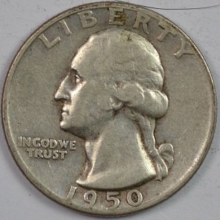 1950 - D Washington Quarter Dollar Denver Invt.  Silver 3 photo