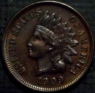 Frosty 1909 Rainbow Indian Head Cent Bu,  Ms,  Ms,  Unc Full Liberty + 4 Diamonds 2 photo