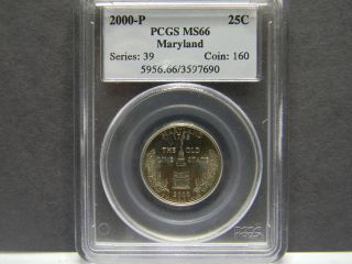 2000 - P Maryland Quarter,  Ms66,  Graded And Slabbed By Pcgs photo