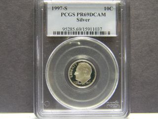 1997 - S Pcgs Pr69 Dcam Dime (silver) photo
