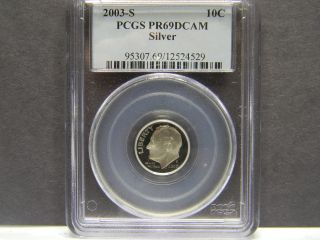 2003 - S Pcgs Pr69 Dcam Dime (silver) photo