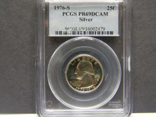 1976 - S (silver) Quarter,  Graded Pr69 Dcam,  Graded And Slabbed By Pcgs photo
