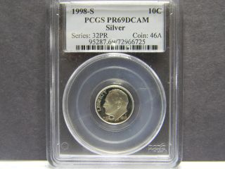 1998 - S Pcgs Pr69 Dcam Dime (silver) photo