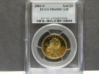 2003 - S Sacagawea Dollar Coin,  Graded Pr69 Dcam,  Graded And Slabbed By Pcgs photo