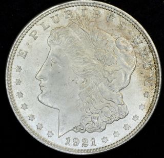 1921 $1 Morgan Silver Dollar - Unc With Toning - 317 photo