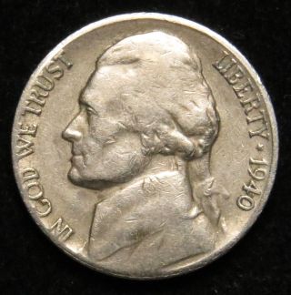 1940 S Jefferson Nickel Very Good (b01) photo