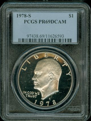 1978 - S Eisenhower Dollar $1 Pcgs Pr69dcam 2nd Finest Registry photo