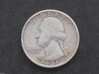 1935 - P Washington Quarter 90% Silver U.  S.  Coin D7116 photo