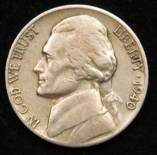 1940 S Jefferson Nickel Fine (b03) photo