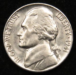 1941 Jefferson Nickel About Uncirculated (b04) photo