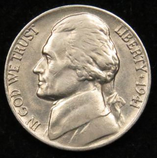 1941 Jefferson Nickel About Uncirculated (b05) photo