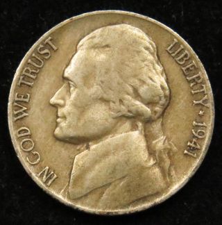 1941 D Jefferson Nickel Very Fine (b01) photo