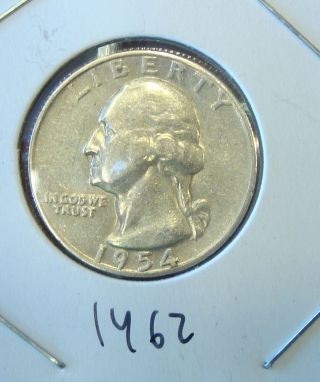 1954 S Washington Silver Quarter photo