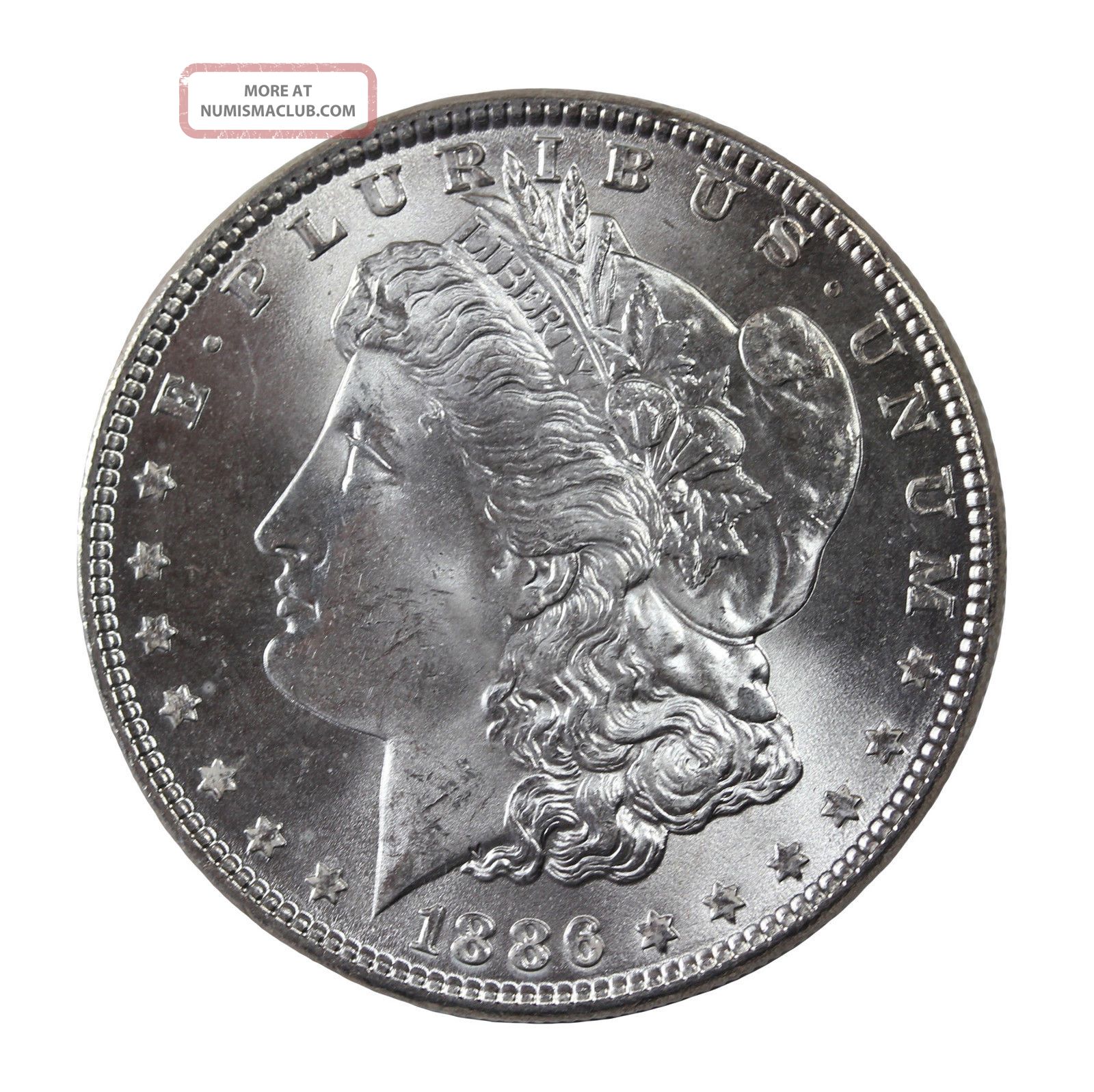 1886 - P Morgan Silver Dollar Philadelphia Choice Bu Gem Uncirculated