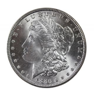1886 - P Morgan Silver Dollar Philadelphia Choice Bu Gem Uncirculated photo