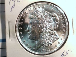 1921 P Morgan Dollar In Bu 90% Silver Coin Blue photo