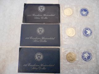 1971,  1972,  1973 Eisenhower Dollars,  Uncirculated photo