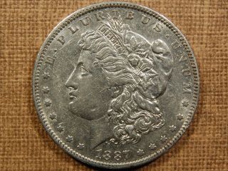 1887 - O Double Date Vam - 2 Morgan Dollar,  Very Bold Xf+ (estatesale) photo