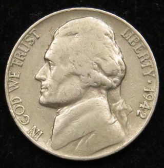 1942 Type 1 Jefferson Nickel Fine (b02) photo