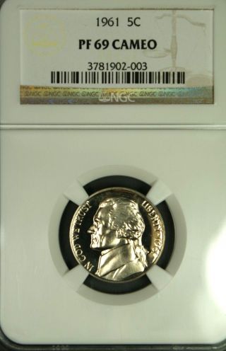 1961 Jefferson Ngc Pf 69 Cameo.  Exceptional Cameo Flawless To The Eye. photo