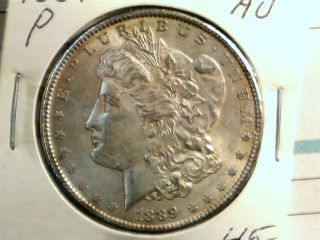 1889 P Morgan Dollar In Au 90% Silver Coin Blue photo
