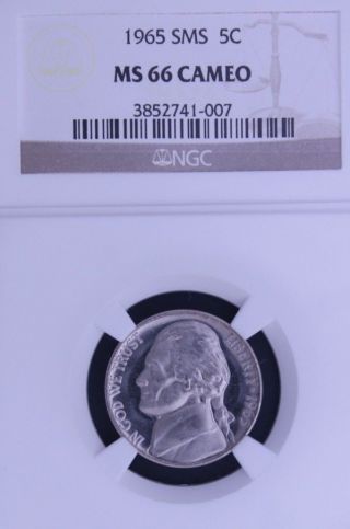 1965 Sms Jefferson Ngc Ms 66 Cameo.  Incredible Contrast.  Spot -.  1 Of 144. photo